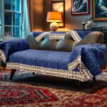 ⁦مفرش ركنة(كابوتنية بكنار ذهبي)⁩ - الصورة ⁦2⁩