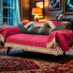 ⁦مفرش انترية(كابوتنيه بكنار ذهبي)⁩ - الصورة ⁦4⁩