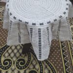 مفرش مدور  خيوط مروحه