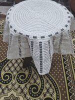 مفرش مدور  خيوط مروحه