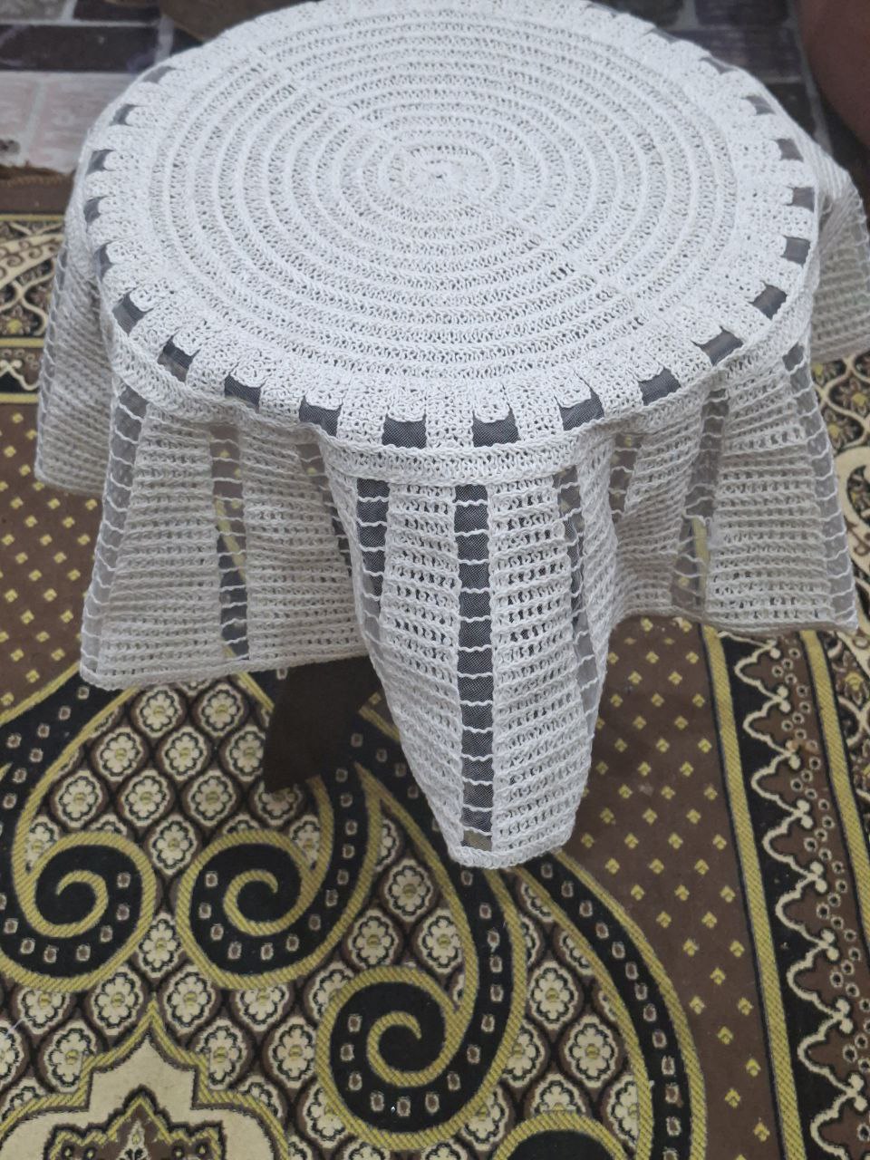 5931312959646796581 مفرش مدور خيوط مروحه - الصورة 1